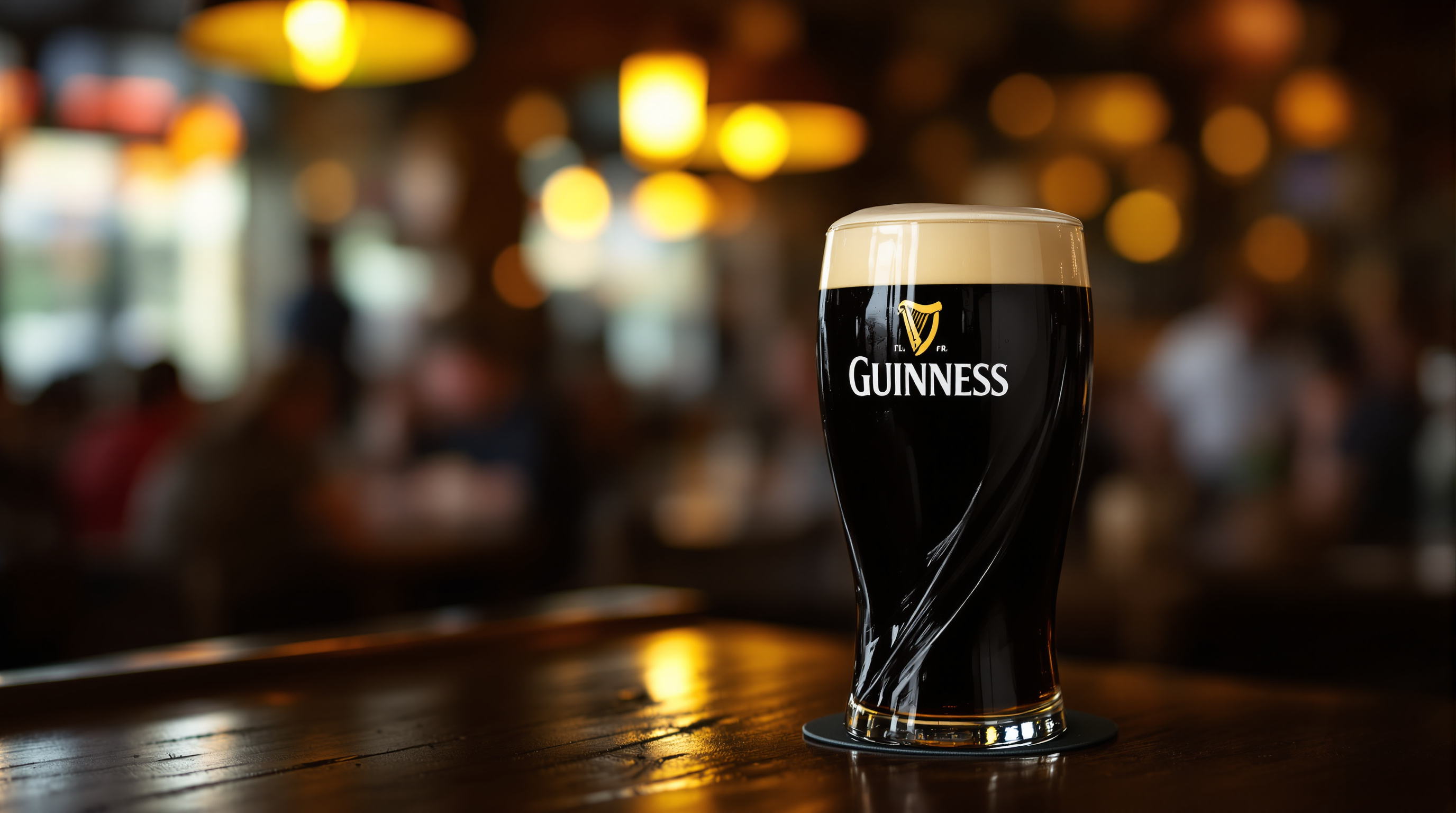 Perfectly poured pint of Guinness at The Harp Irish pub in Wilmington NC